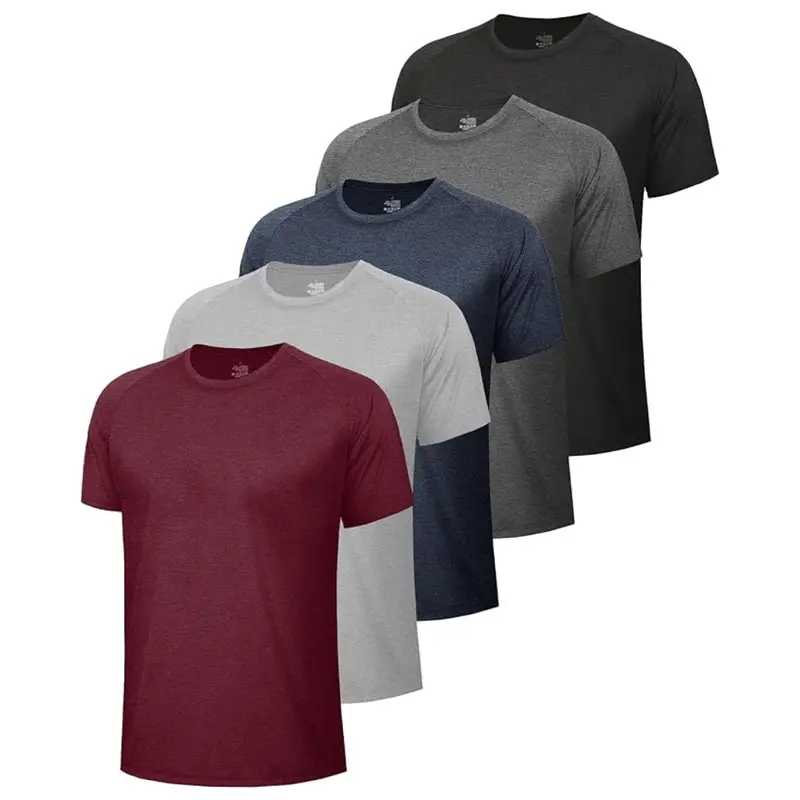 5-Pack Moisture Wicking Short Sleeve Dry Fit Workout Shirts 1