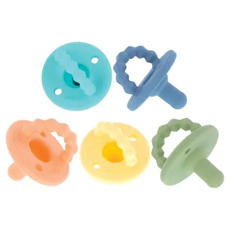5-Pack Nuby Silicone Softees Pacifier & Teethers 1