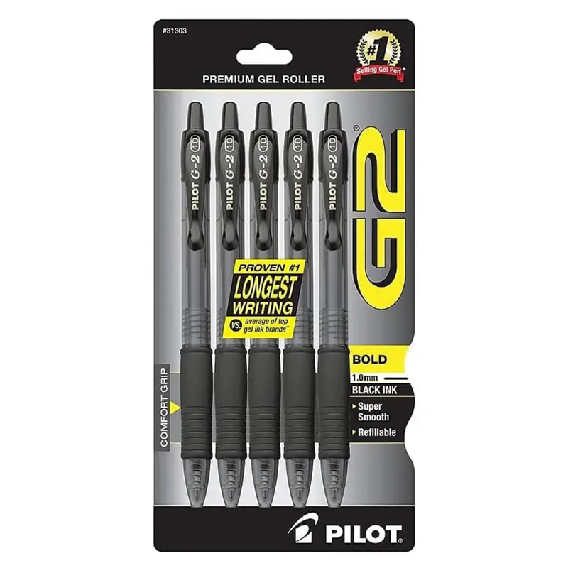 5-Pack Pilot G2 Premium Refillable & Retractable Rolling Ball Gel Pens 1