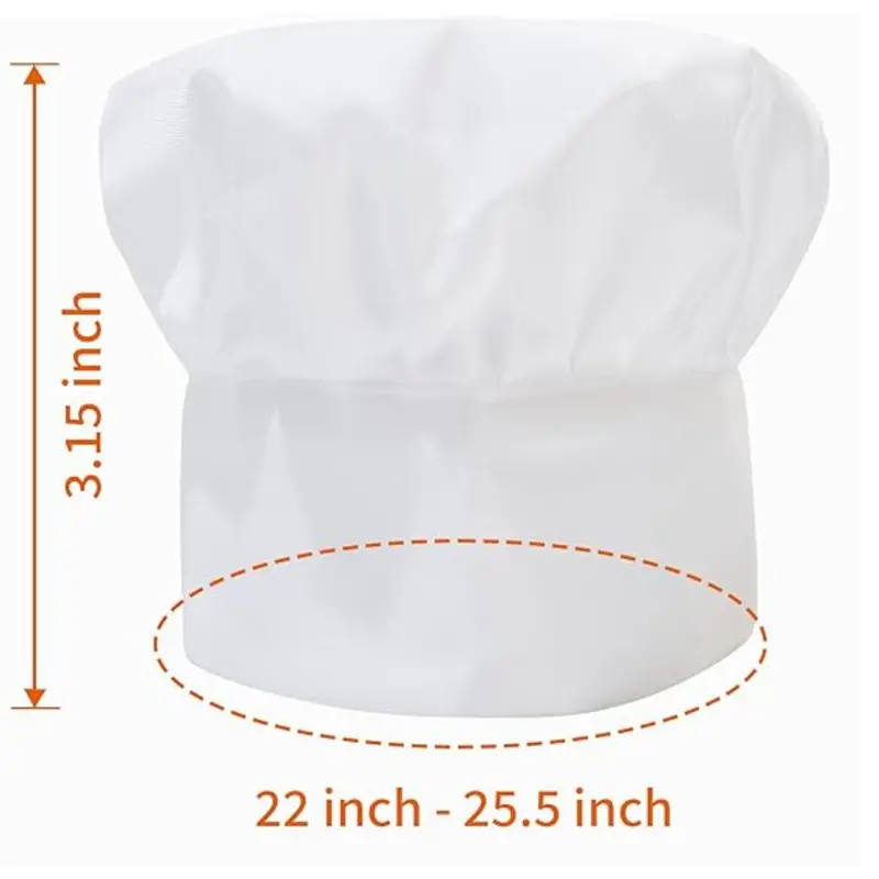 5-Pack Unisex Adjustable Elastic Chef Hat 1