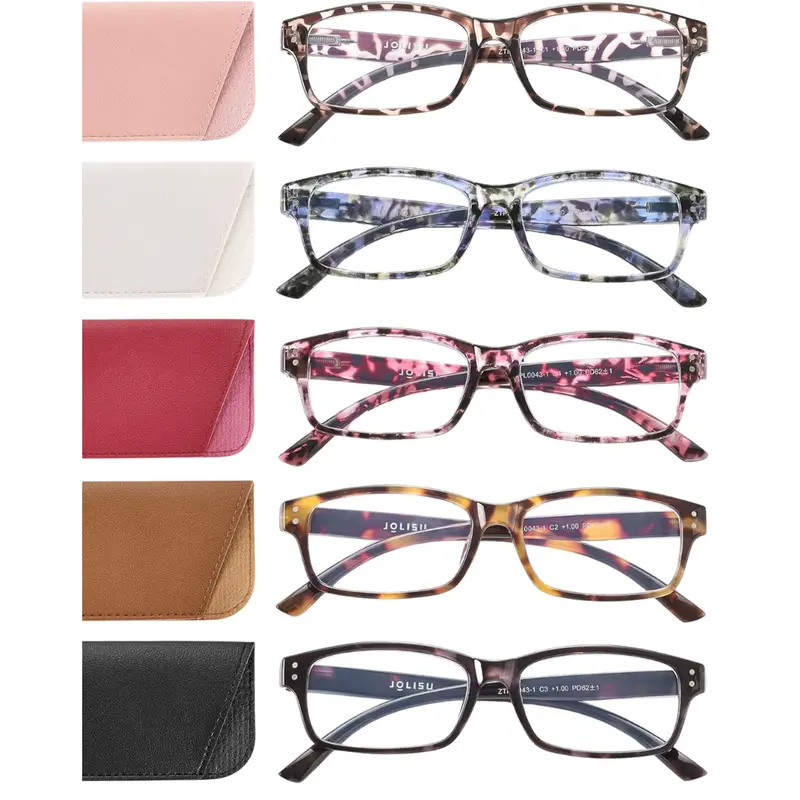 5-Pack Unisex Stylish Blue Light Blocking Reading Glasses 1