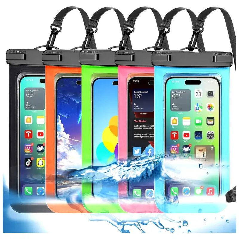5-Pack Universal Up To 8.3" Ip68 Waterproof Phone Pouch 1