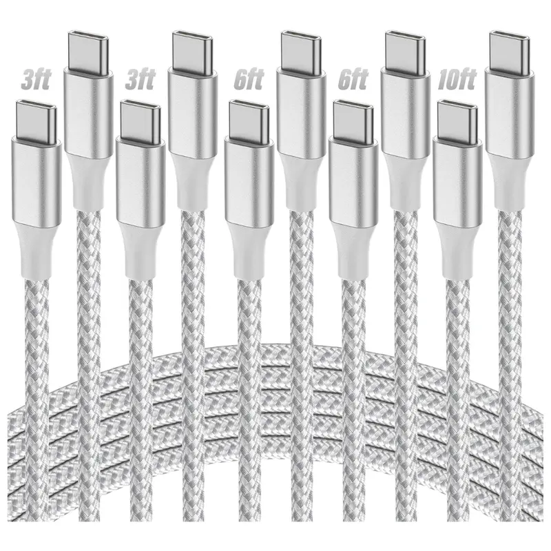 5-Pack Usb-C To Usb-C Nylon Braided Cables 1