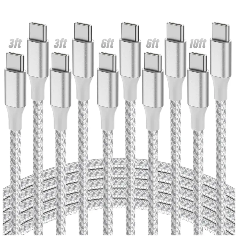 5-Pack Usb-C To Usb-C Nylon Braided Cables 1