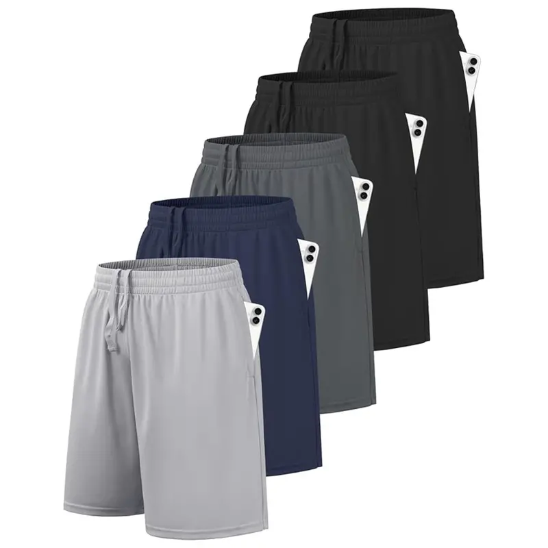 5-Pack Youth Quick Dry Basketball Athletic Boy's Shorts Shorts 1