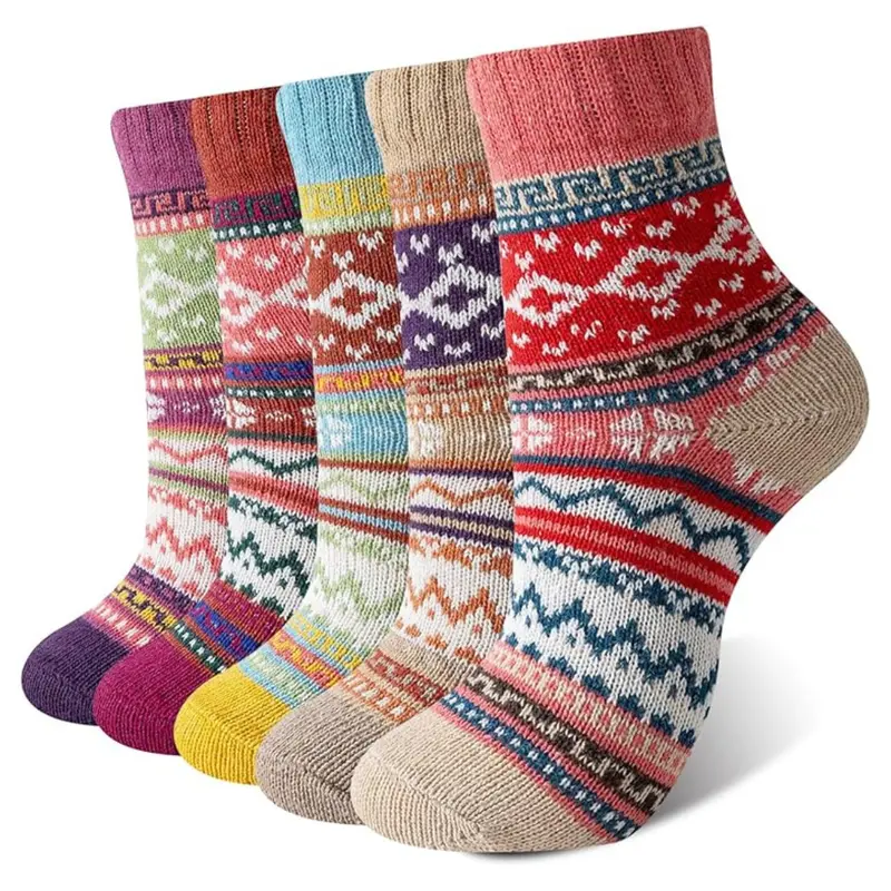 5 Pair Women's Winter Crew Socks 1