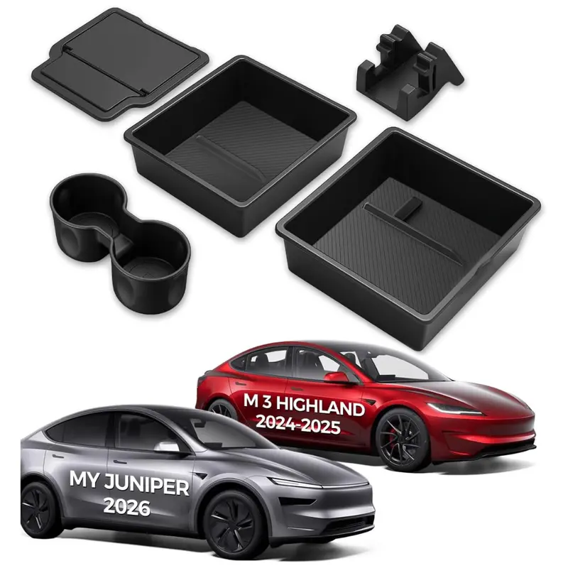5-Piece Center Console Organizer For Tesla Model Y Juniper 2026 1