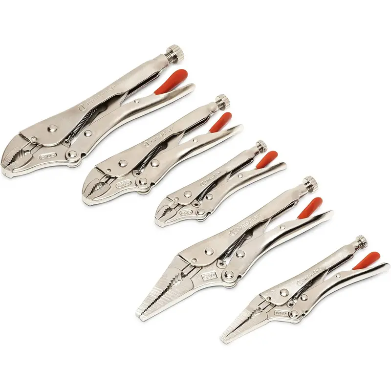 5-Piece Crescent Curved & Long Nose Locking Plier Set 1