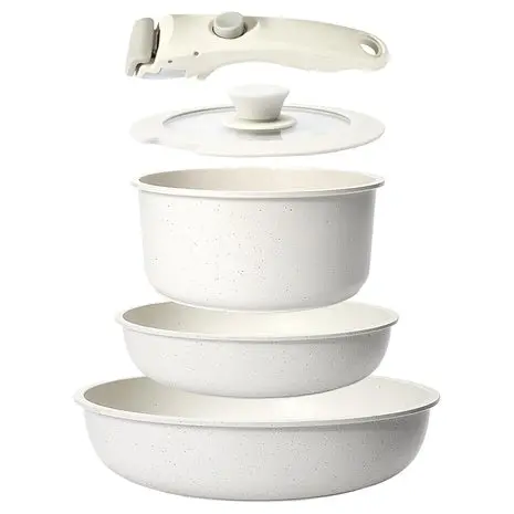 5 Piece Nonstick Cookware Set With Detachable Handles 1
