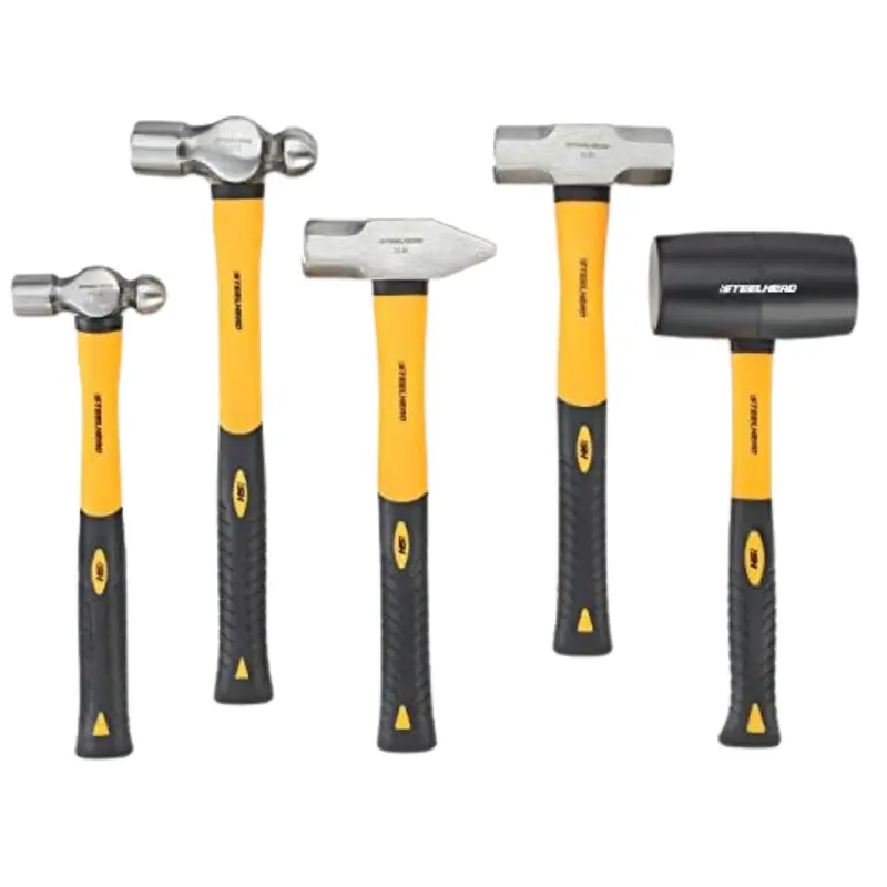 5-Piece Steelhead Fiberglass Handle Hammer & Mallet Set 1