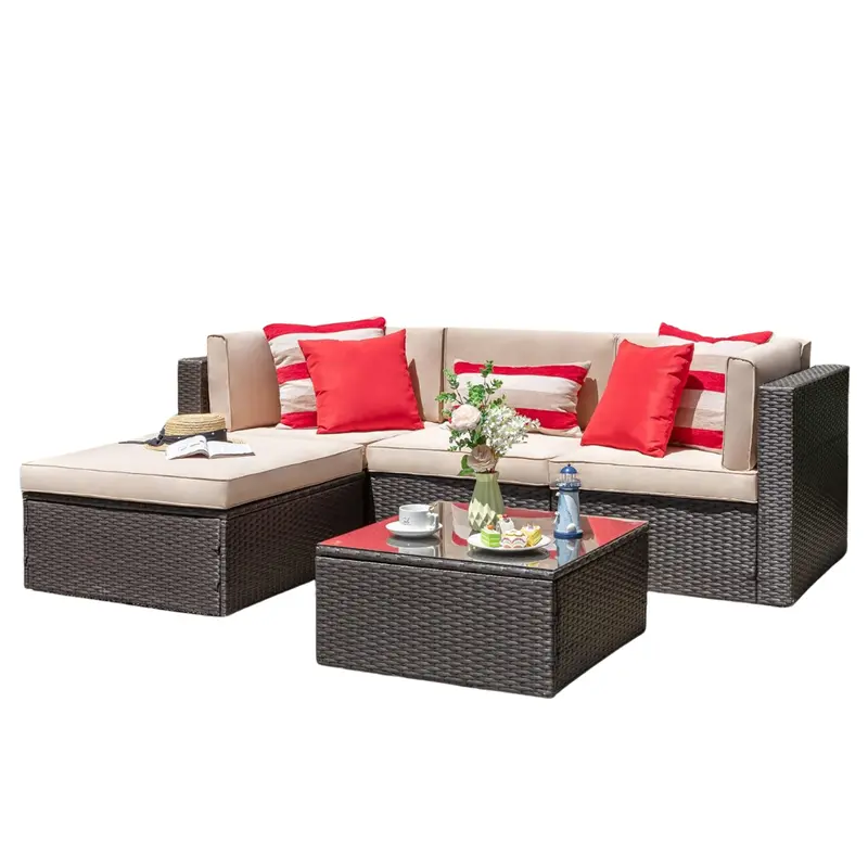 5-Piece Vongrasig All-Weather Patio Outdoor Sectional Sets 1