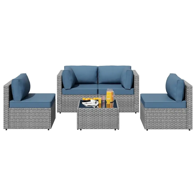 5-Pieces Sunlei Low Back All-Weather Patio Furniture Set 1