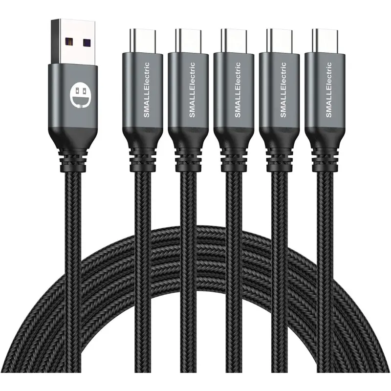 5-Pk 6Ft Smallelectric Ubs-C To Usb-A Nylon Braided Fast Charging Cables 1