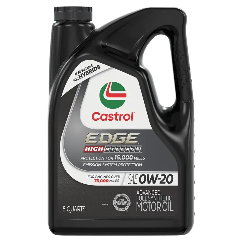 5 Quart Castrol Edge High Mileage 0W-20 Advanced Motor Oil 1