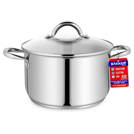 5 Quart Stainless Steel Stockpot With Glass Lid 1