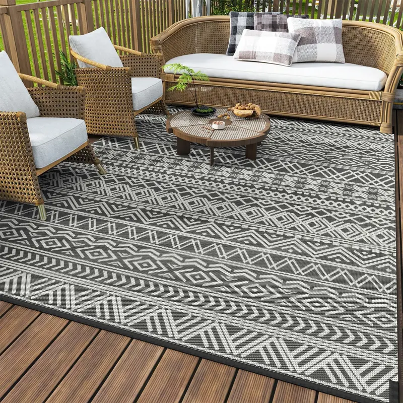 5' X 8' Waterproof Reversible Portable Plastic Straw Outdoor Rug Carpet (Various) 1