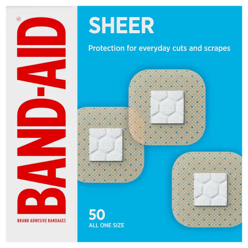 50-Count Band-Aid Brand Sheer Spots Adhesive Small Square Bandages 1