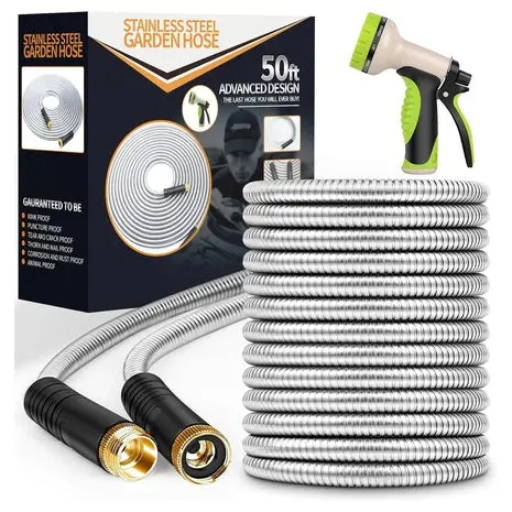 50-Foot Stainless Steel Garden Hose 1