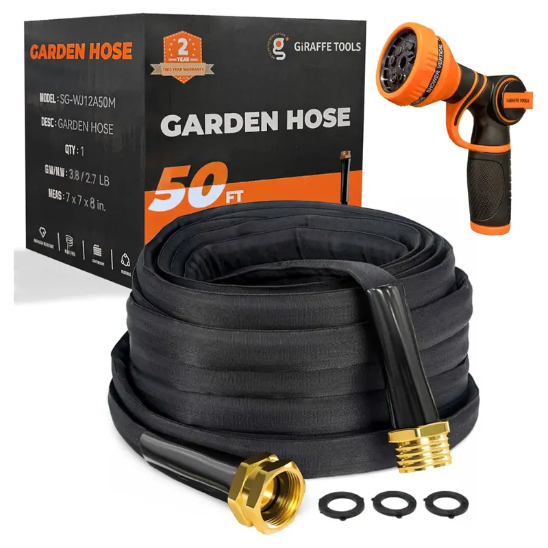 50-Ft Giraffe Tools Garden Hose With 9 Spray Function Nozzle 1