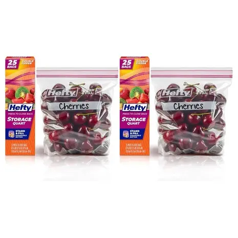 50 Hefty Quart Press-To-Close Storage Bags 1