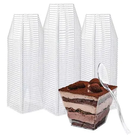50 Mini Dessert Cups With Spoons 1