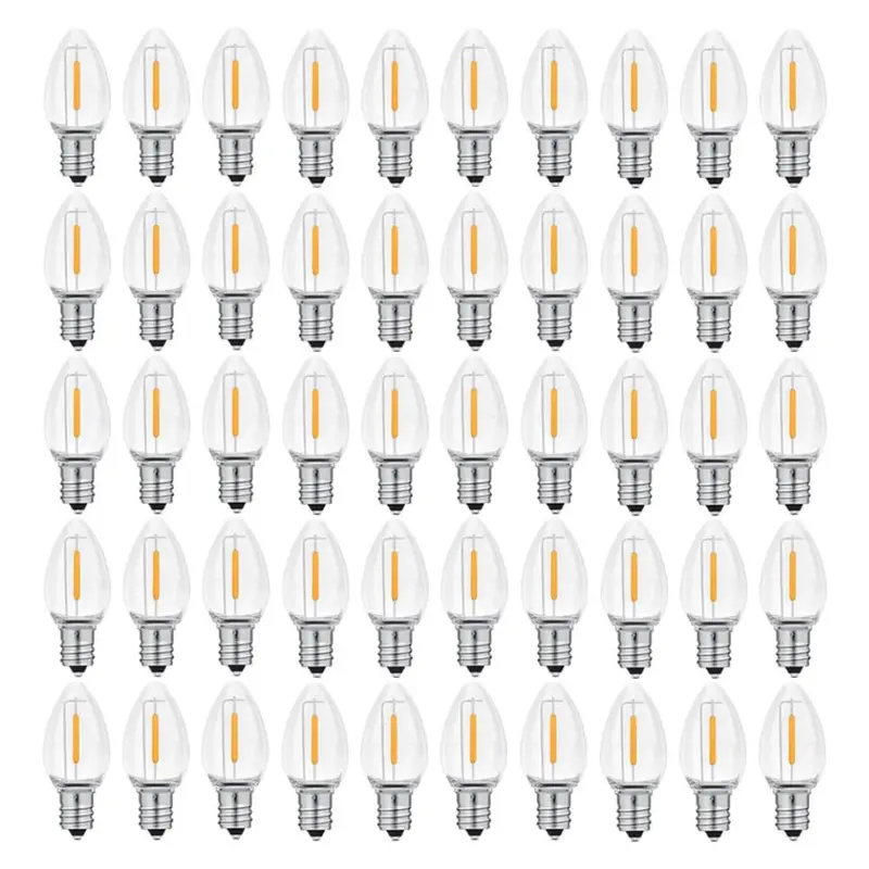 50-Pack C7 Clear Led Replacement Waterproof Light Bulbs 1