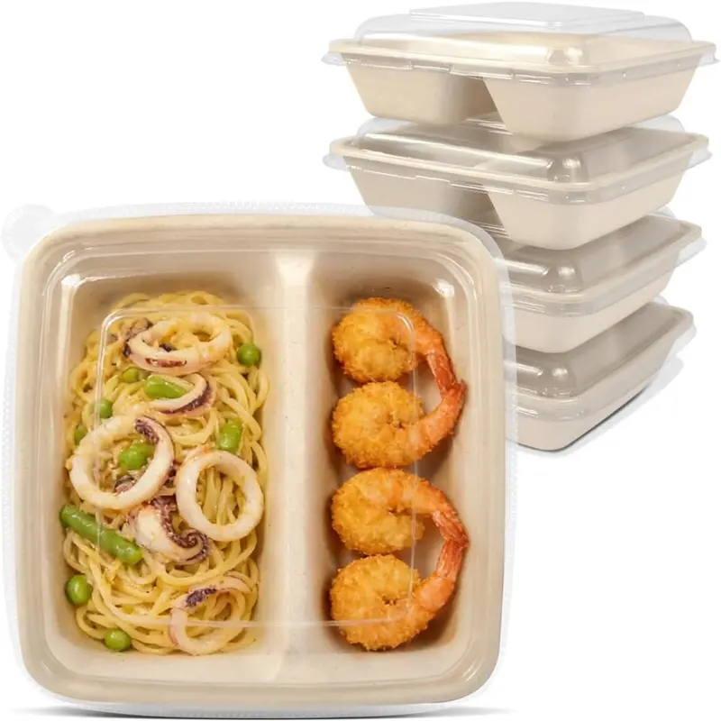 50-Pack Celel 8'' X 8'' Disposable Food Containers With Lids 1