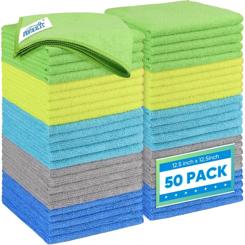 50-Pack Microfiber 12.5" X 12.5" Ultra Absorbent Cleaning Cloth (Multicolor) 1