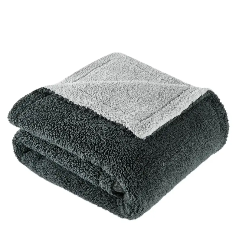 50" X 60" Softlux 2-Tone Reversible Sherpa Dual Layer Throw Blanket 1