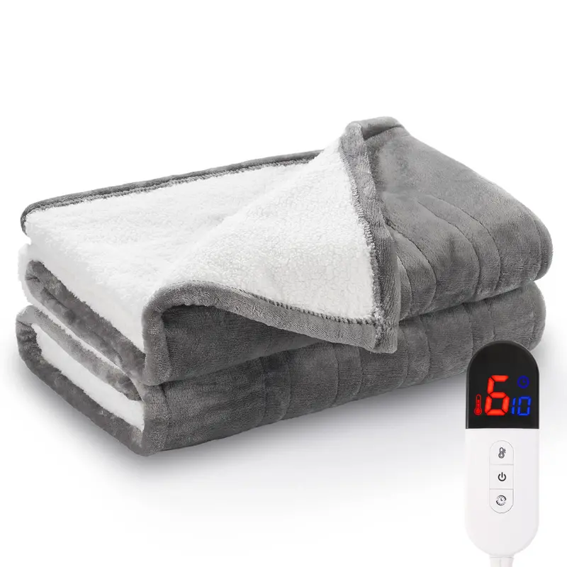 50" X 60" Washable Electric Heated Blanket Throw With 6 Heat Levels 1