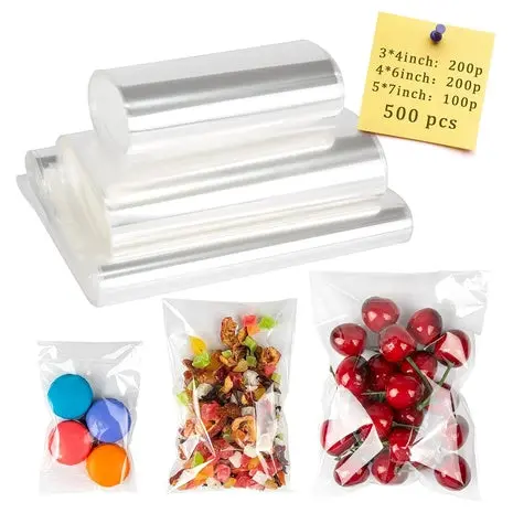500 Clear Self-Sealing Cellophane Bags (3 Sizes) 1