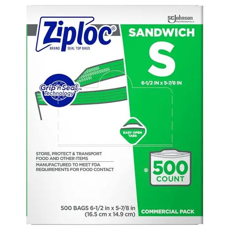 500 Professional Ziploc Brand Sandwich Bags 1