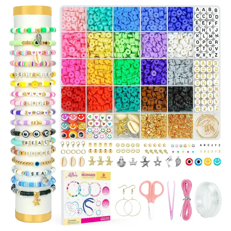 5000-Piece Dowsabel Clay Beads Bracelet Making Kit 1