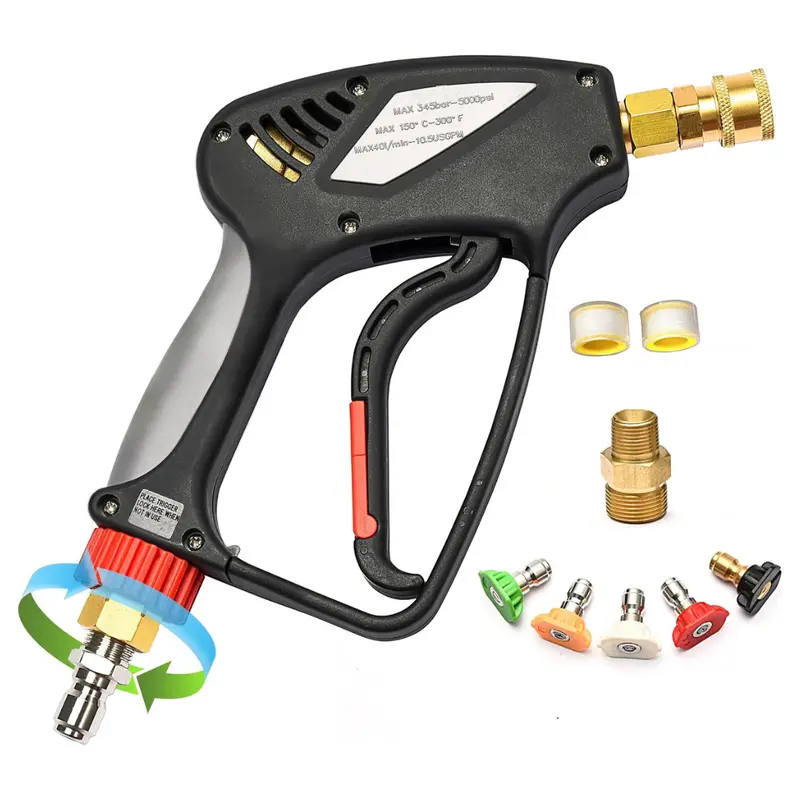 5,000-Psi Short Pressure Washer Gun With 360 º Swivel 1