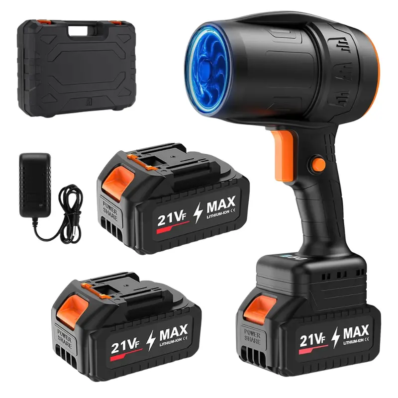 500000Rpm Mini Cordless Leaf Blower With 2X4.0Ah Batteries & Charger 1