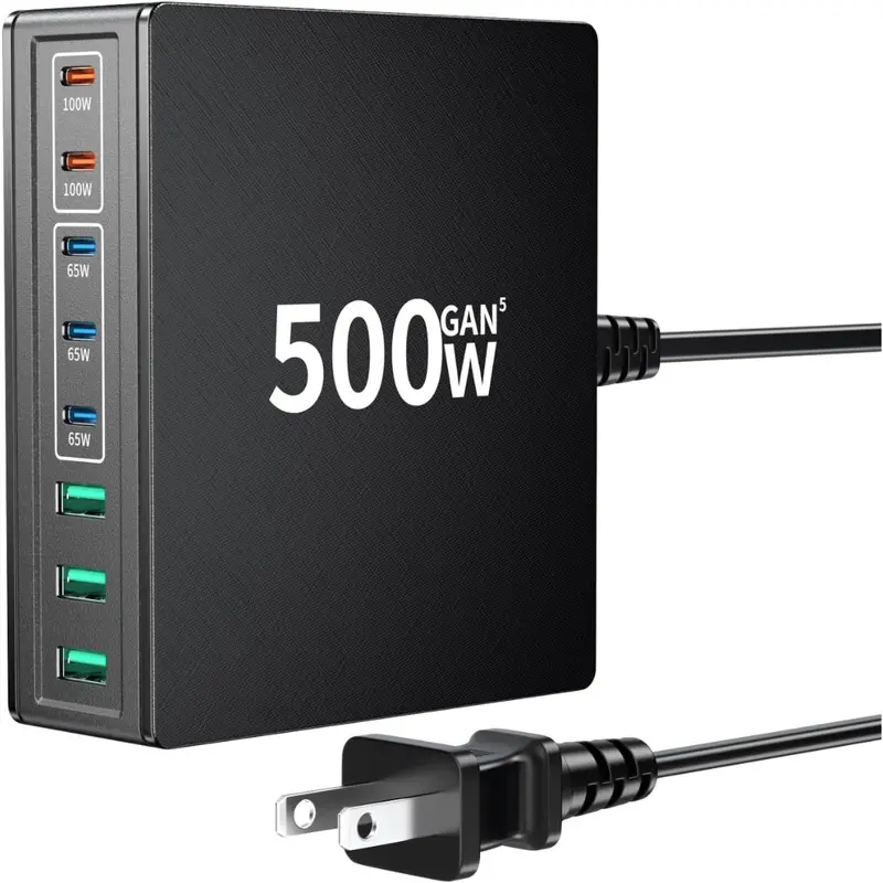 500W U8-Port Gan Usb C Charging Station Hub 1