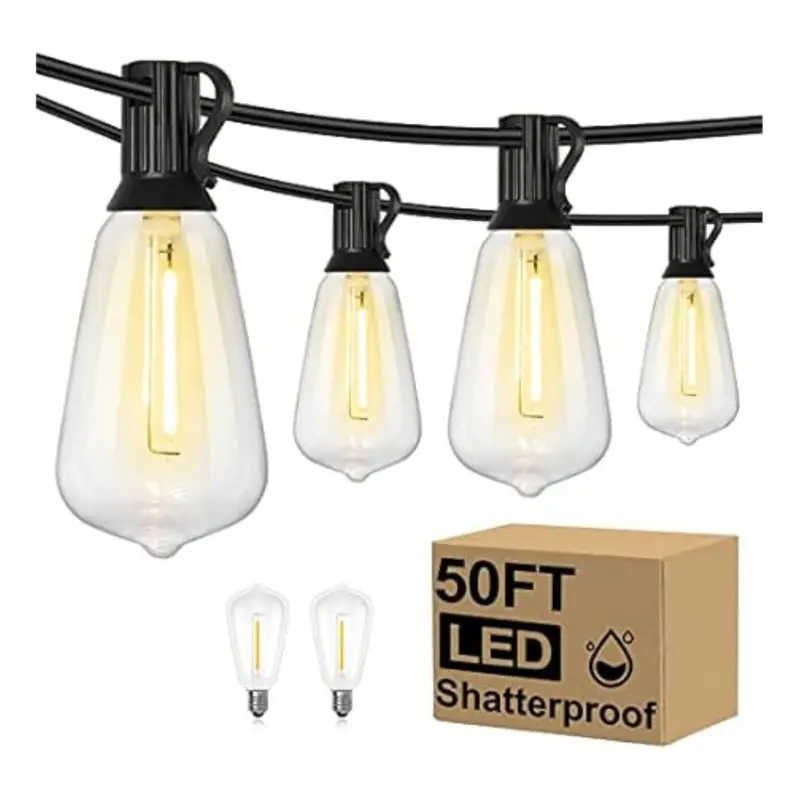 50Ft Brightever 2700K Bright Led Patio String Lights With Bulbs 1