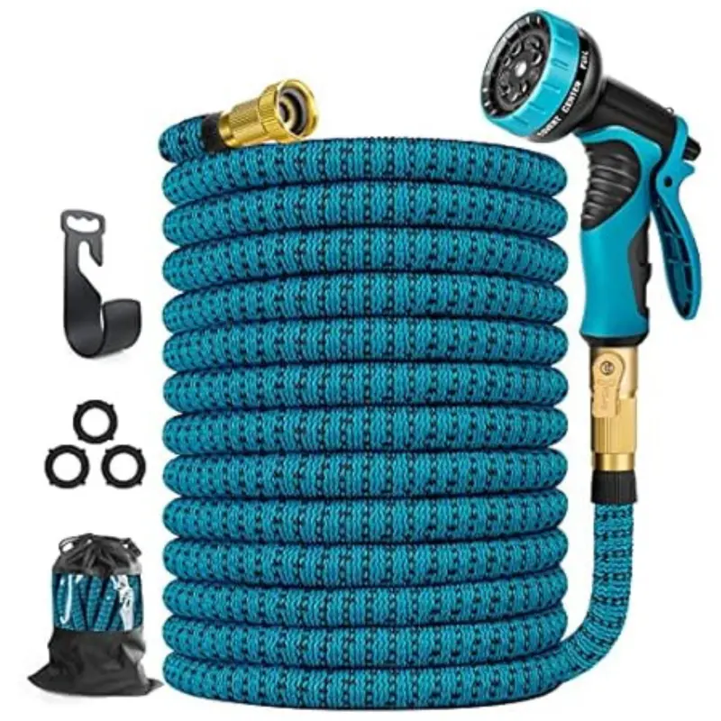 50Ft Flexible Lightweight Water Hose With Spray Nozzle 1