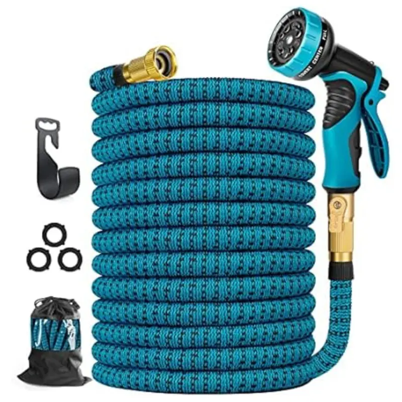 50Ft Flexible Lightweight Water Hose With Spray Nozzle 1