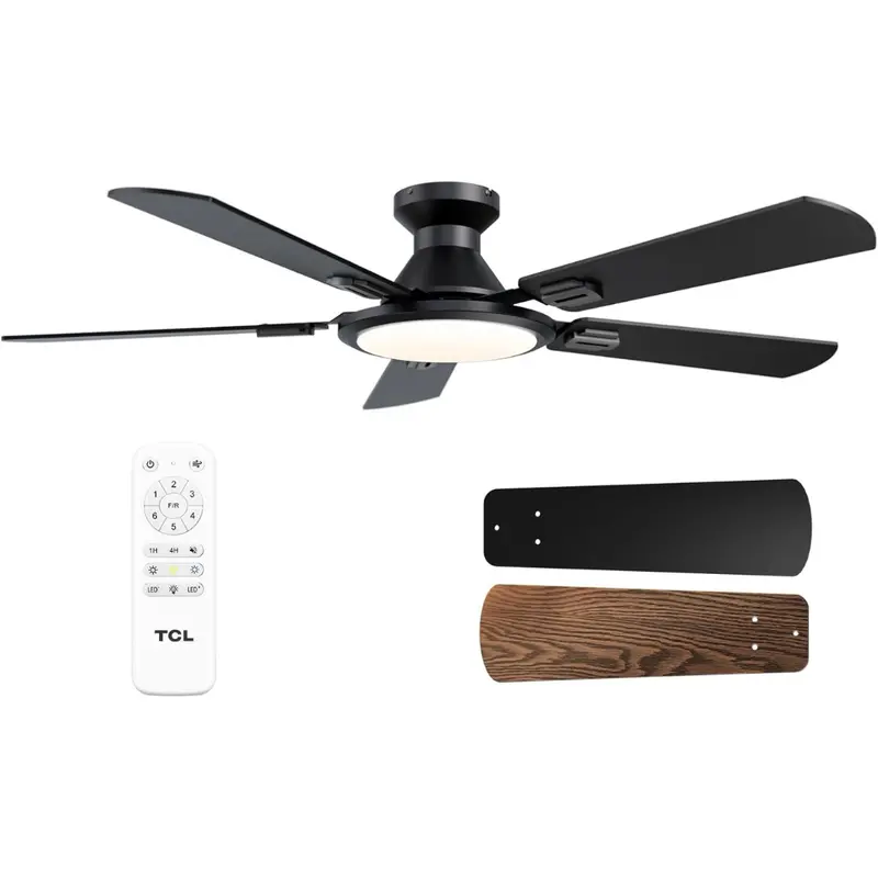 52" Low Profile Ceiling Fan With Light And Remote 1
