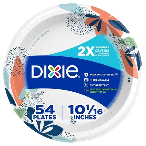 54 Dixie 10" Large Paper Plates 1