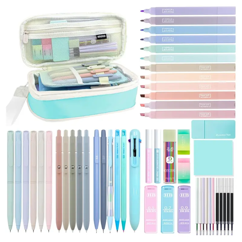 54-Piece Aesthetic School Supplies All-In-One Stationary Set 1