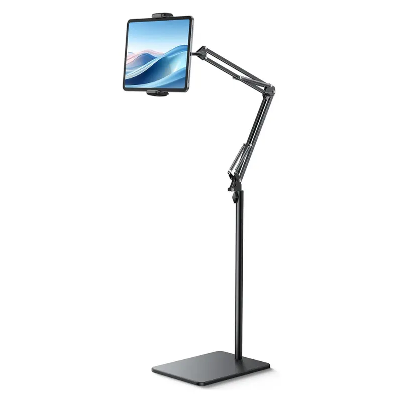 55" Height Adjustable Multi-Angle Weighted Tablet Floor Stand For 4.7"-13" Devices 1