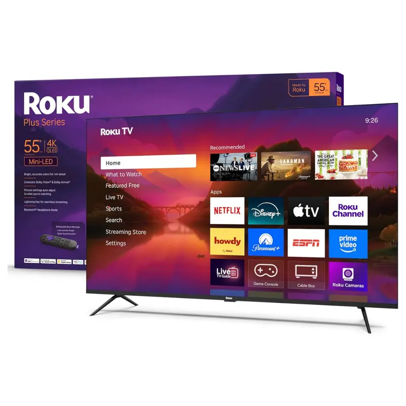 55" Roku Class Plus Series 4K (2160P) Smart Qned Mini-Led Roku Hdtv 1