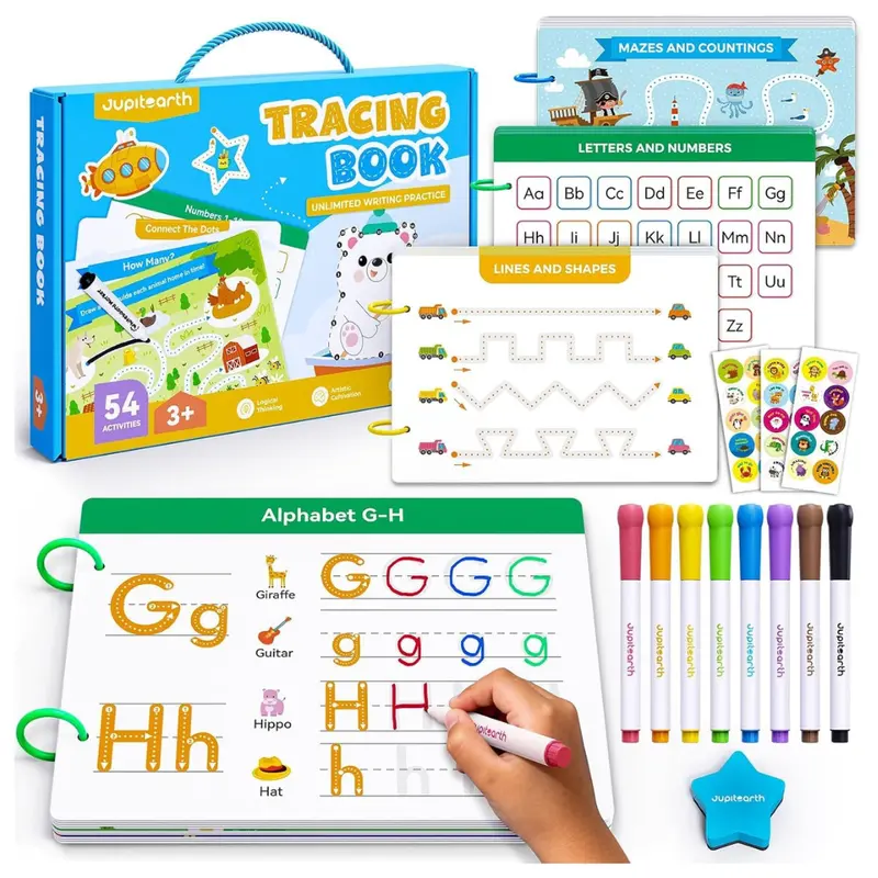 56-Piece Reusable Preschool Learning Activities Kit 1