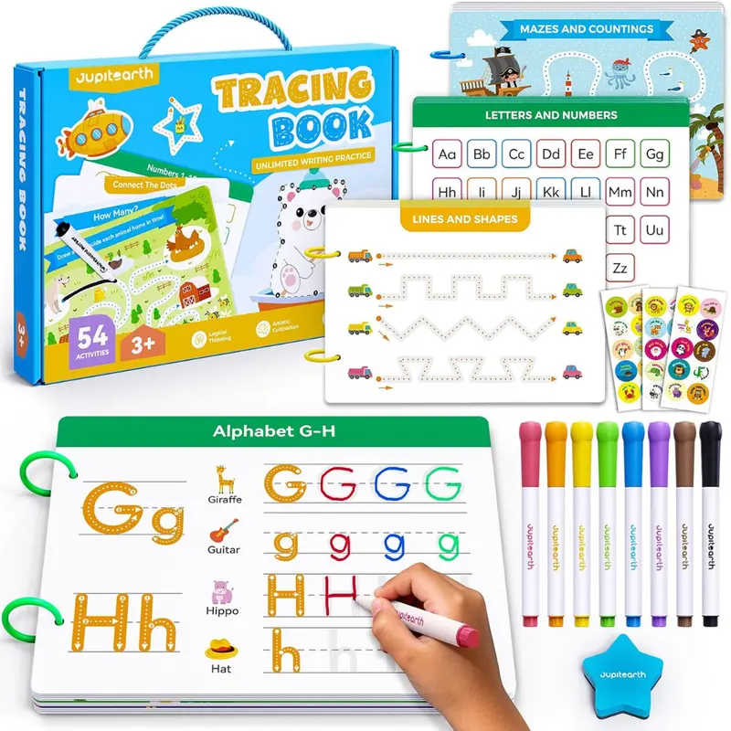 56-Piece Reusable Preschool Learning Activities Kit 1