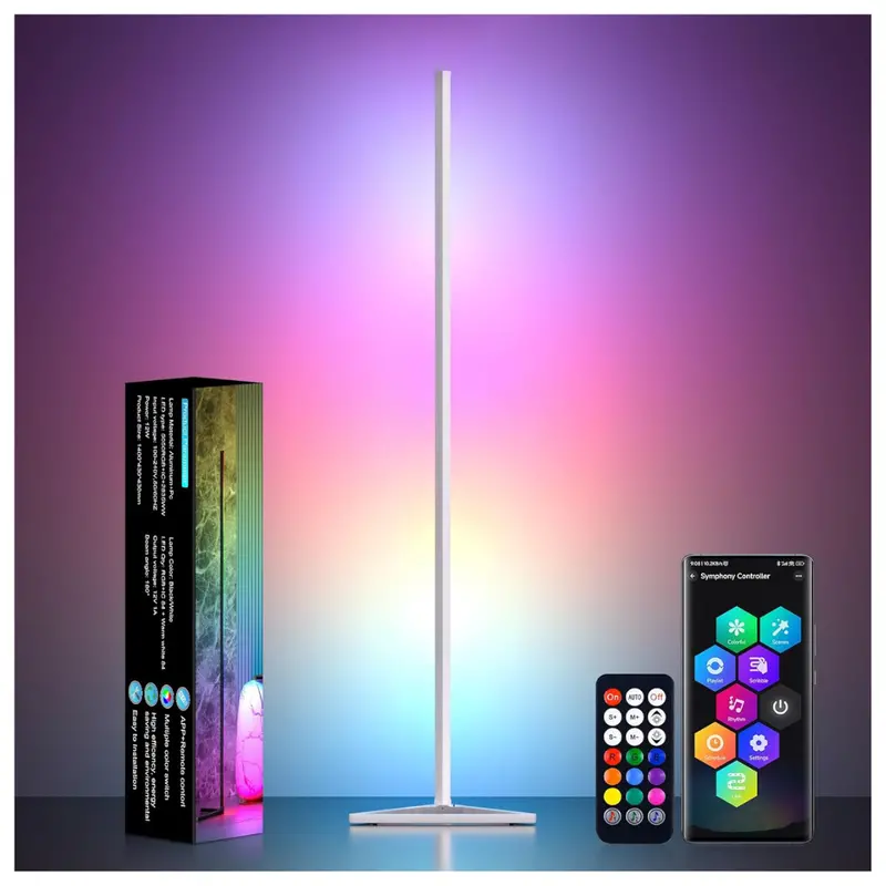 56'' Smart Rgb Corner Floor Lamp With App & Remote 1
