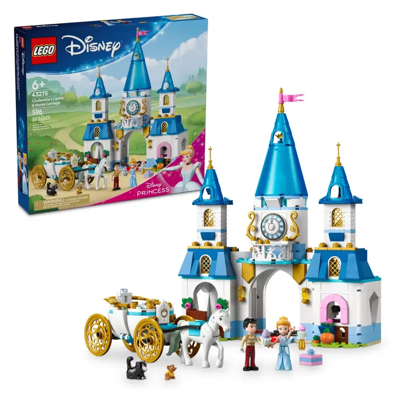 596-Piece Lego Disney Cinderella's Castle & Horse Carriage Playset (43275) 1