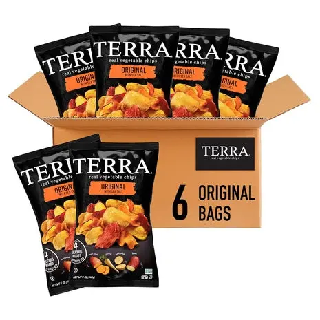 6 5Oz Bags Terra Original Sea Salt Real Vegetable Chips 1