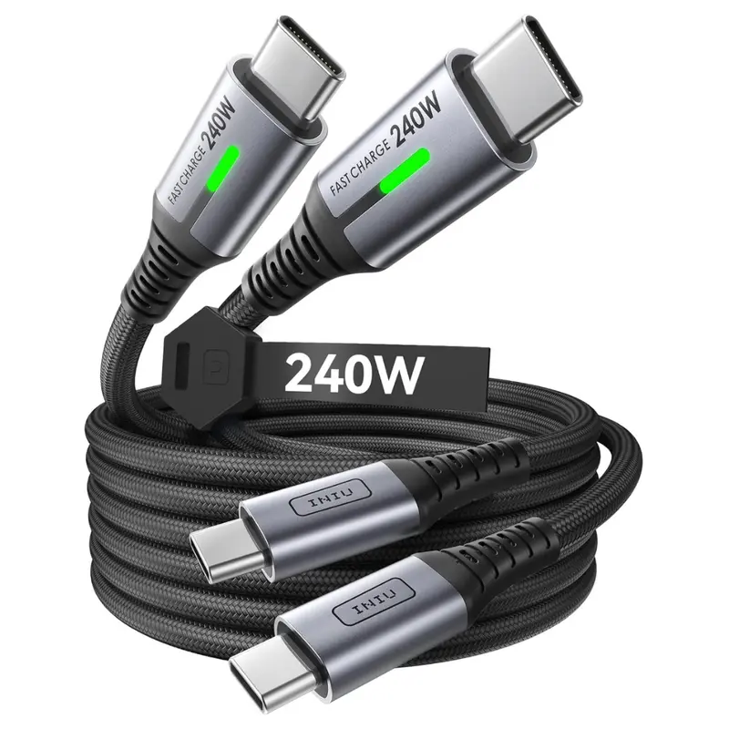 6.6Ft Iniu 240W Usb-C To Usb-C Braided Charging Cable 1